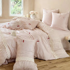 Satin Bedding Set Cherry Embroidery Four-Piece