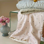 Satin Bedding Set Cooling Polka Dot & Pom-Pom Tassels