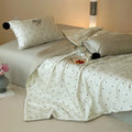 Satin Bedding Set Cooling Polka Dot & Pom-Pom Tassels
