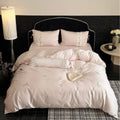 Satin Bedding Set Cotton Satin Embroidered Floral