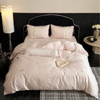 Satin Bedding Set Cotton Satin Embroidered Floral