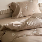 Satin Bedding Set Floral Embroidery All Season