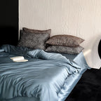 Satin Bedding Set Silky Sheen & Animal Print Pillowcases