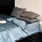 Satin Bedding Set Silky Sheen & Animal Print Pillowcases