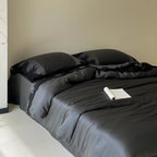Satin Bedding Set Silky Sheen & Lace Trim Easy Care