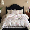 Satin Bedding Set Watercolor Floral & Ruffles