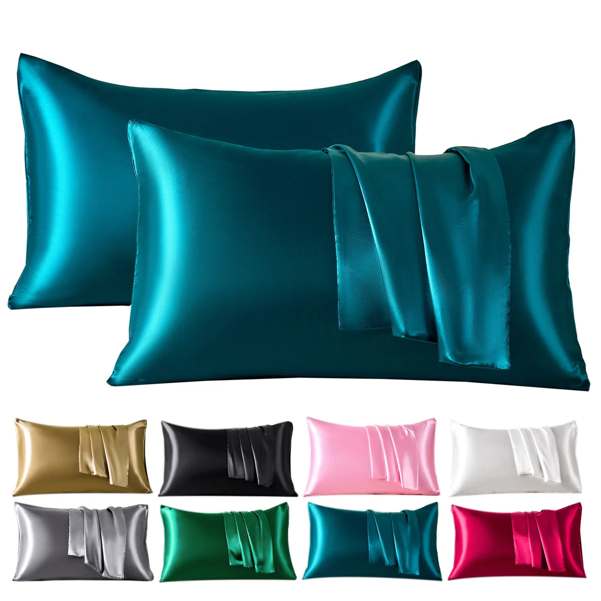 Satin Pillowcases Soft Cooling Anti-Frizz Set Of 2