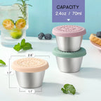 Sauce Cups Stainless Steel Leakproof Set of 6