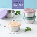 Sauce Cups Stainless Steel Leakproof Set of 6