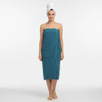 Sauna Wrap Towel Adjustable Fit Breathable Microfiber Zipped Pocket