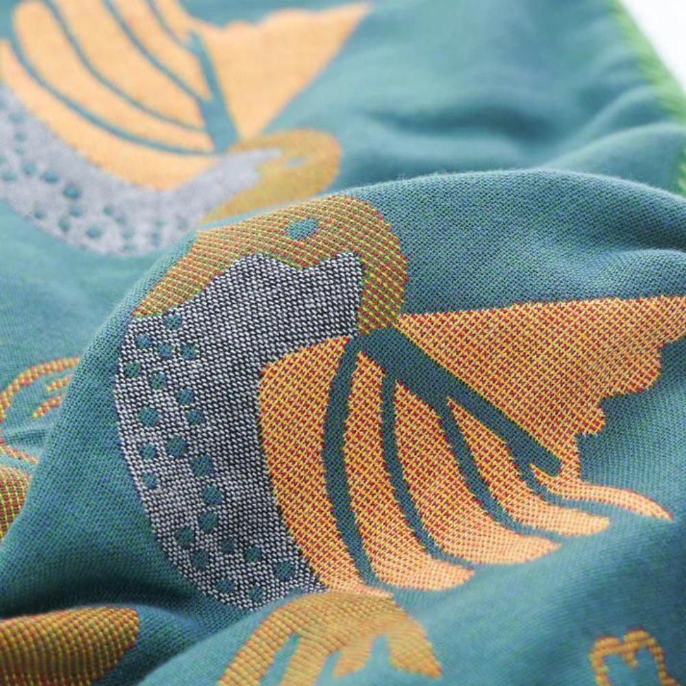 Scandinavian Bird Floral Jacquard Pillowcases (20 x 30 Inches)