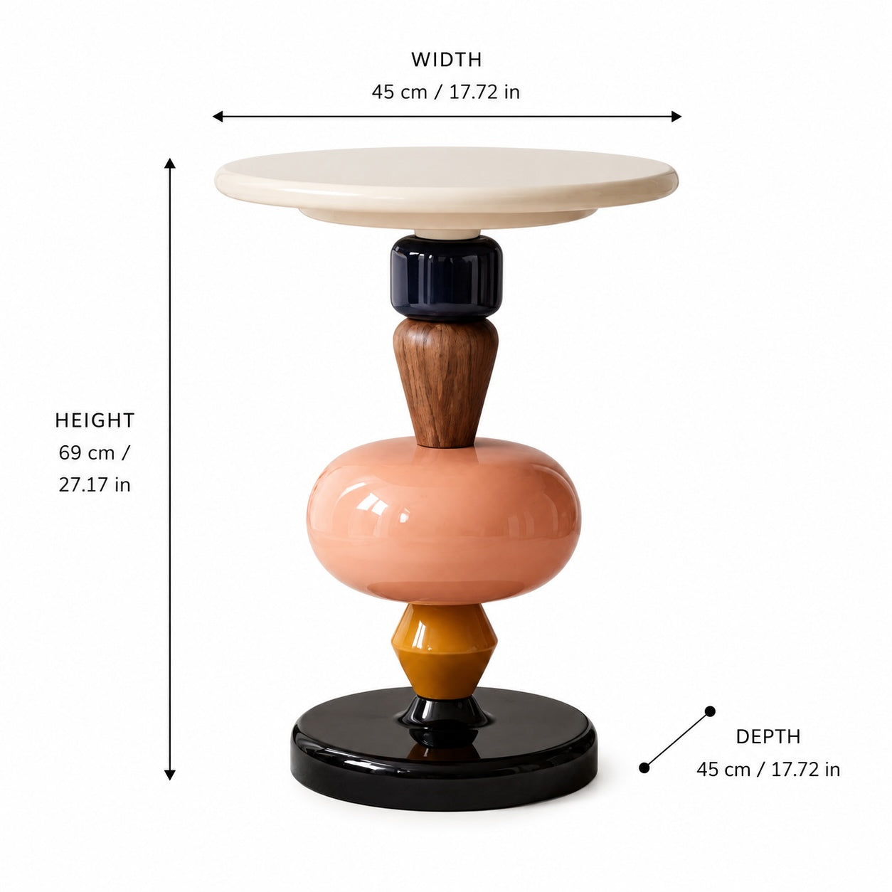 Scandinavian Modular Wooden Side Table