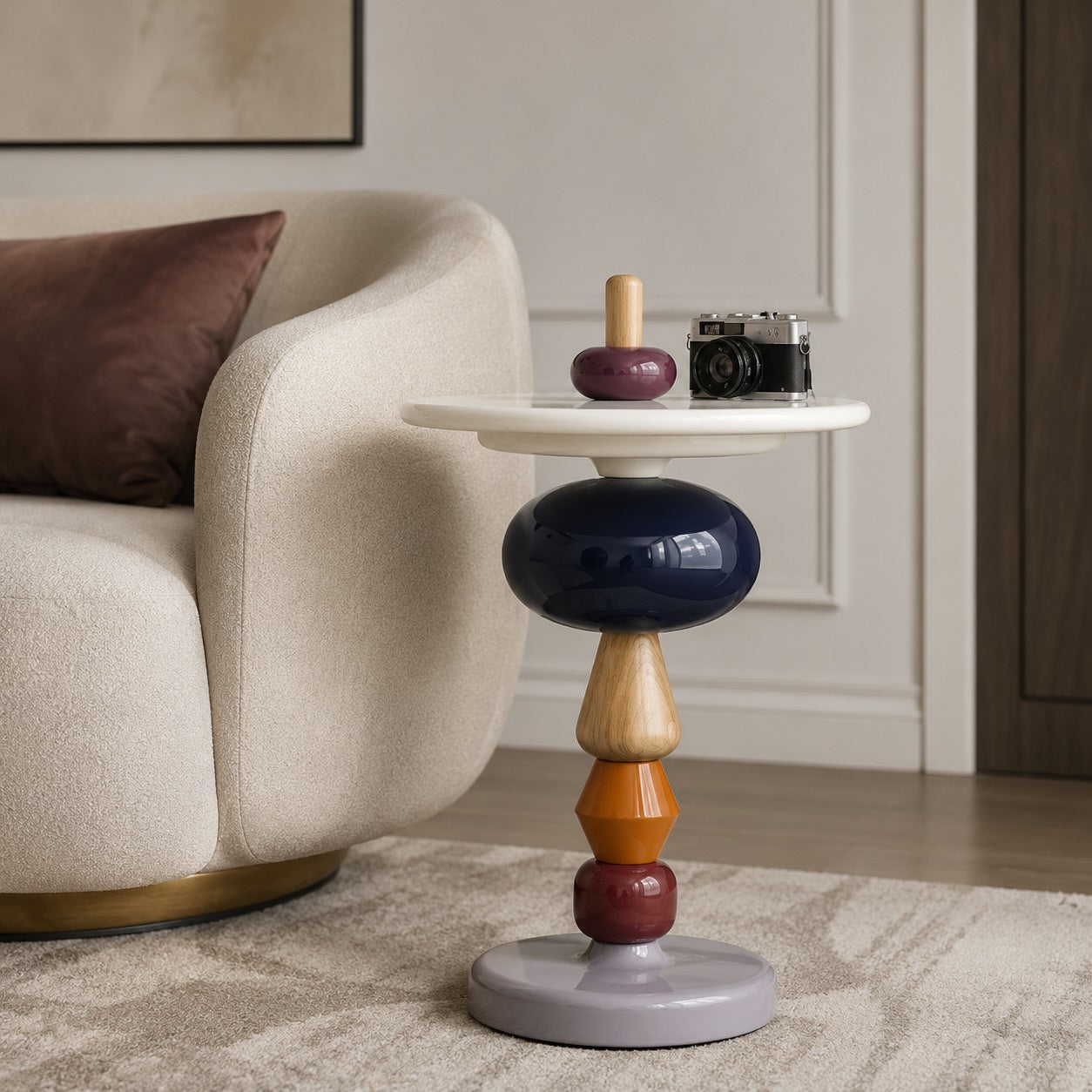 Scandinavian Modular Wooden Side Table