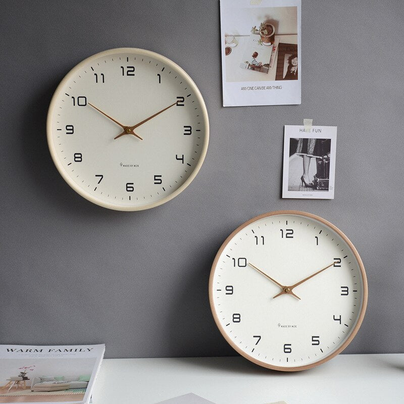 Scandinavian Natural Wood Quartz Wall Clock