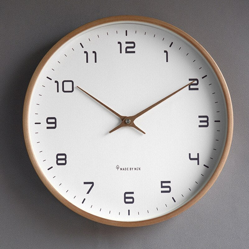 Scandinavian Natural Wood Quartz Wall Clock