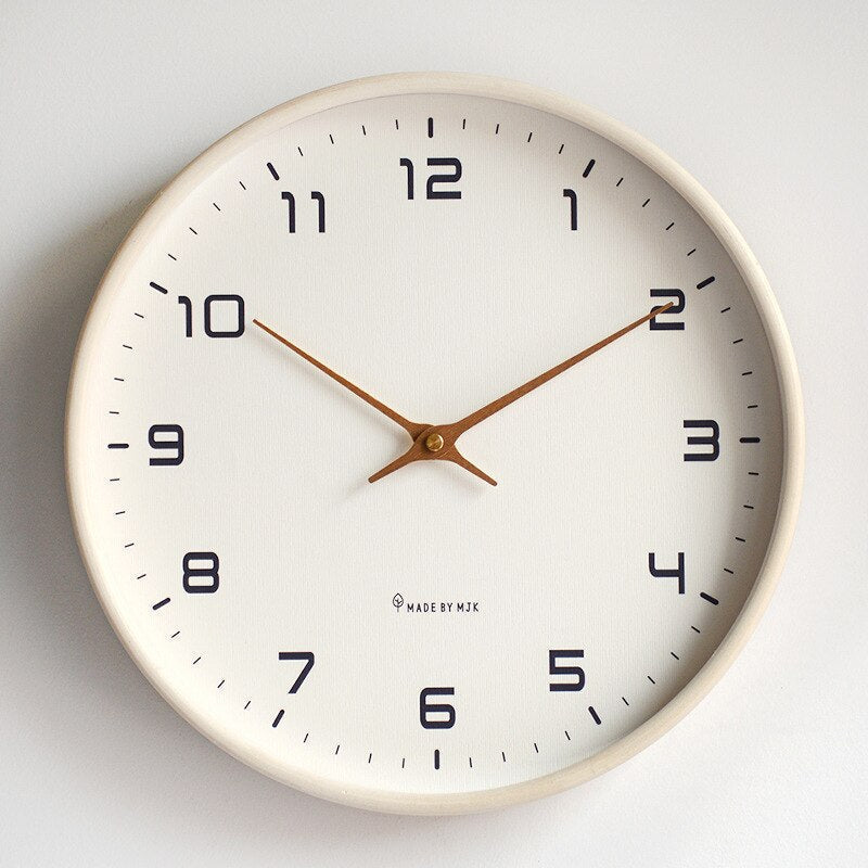 Scandinavian Natural Wood Quartz Wall Clock