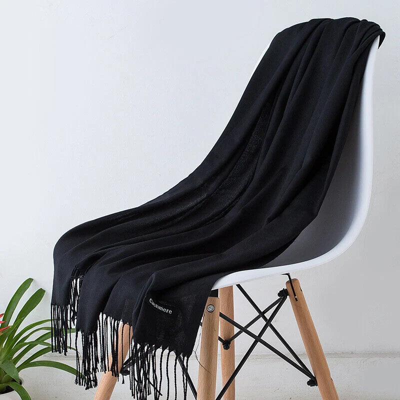 Scarf 100% Cashmere Ultra-Soft Oversized Fringed