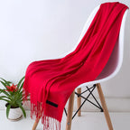 Scarf 100% Cashmere Ultra-Soft Oversized Fringed