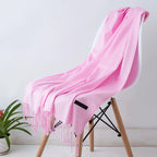 Scarf 100% Cashmere Ultra-Soft Oversized Fringed