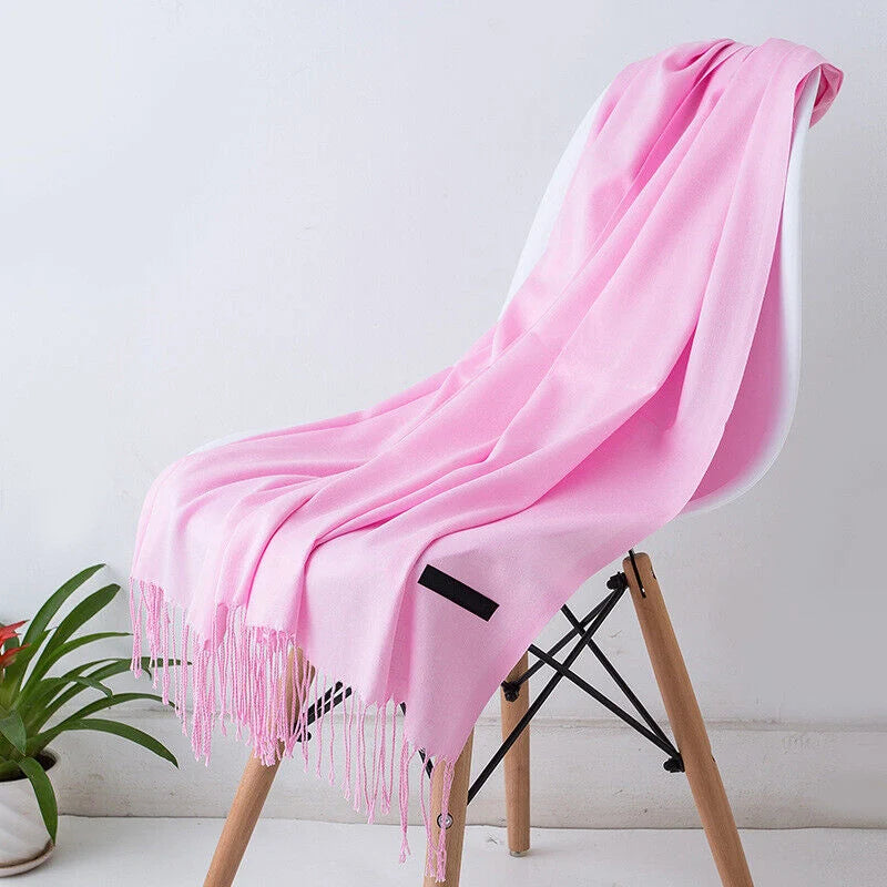Scarf 100% Cashmere Ultra-Soft Oversized Fringed