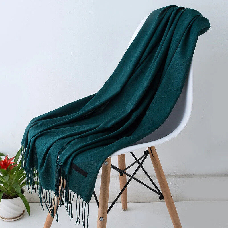 Scarf 100% Cashmere Ultra-Soft Oversized Fringed