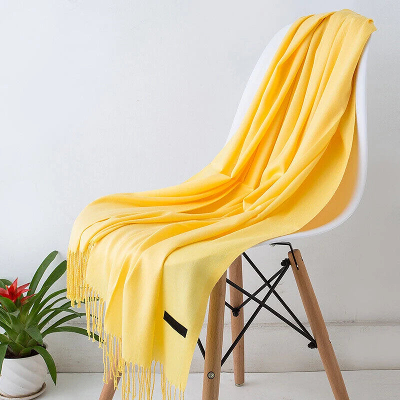 Scarf 100% Cashmere Ultra-Soft Oversized Fringed