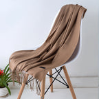 Scarf 100% Cashmere Ultra-Soft Oversized Fringed