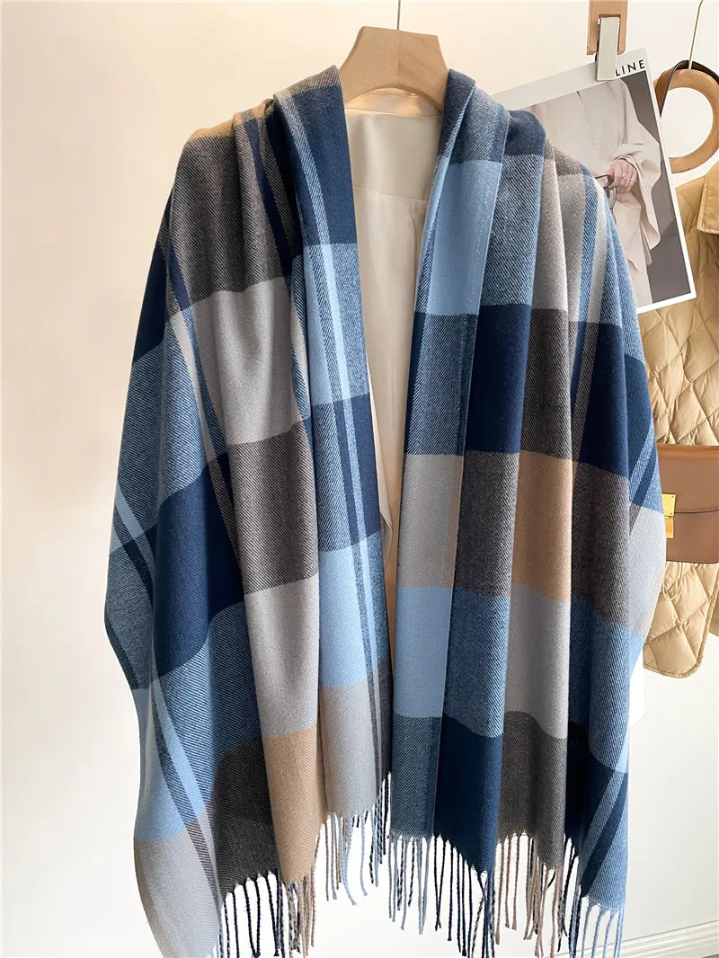 Scarf Cashmere Checked Oversized