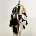 Scarf Reversible Geometric Color-Block Oversized Soft Microfiber