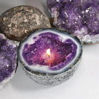 Scented Candle Geode Design Natural Wax Long Burn