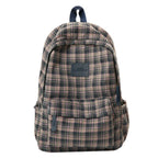 School Backpack Plaid Padded Straps & Multiple Pockets