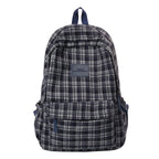 School Backpack Plaid Padded Straps & Multiple Pockets