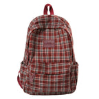 School Backpack Plaid Padded Straps & Multiple Pockets