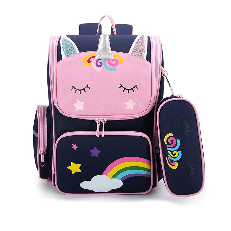 School Backpack Unicorn Design Matching Pencil Case
