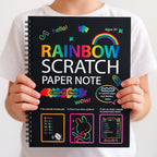 Scratch Art Kit Hidden Rainbow 10 Sheets Wooden Stylus