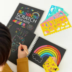 Scratch Art Kit Hidden Rainbow 10 Sheets Wooden Stylus