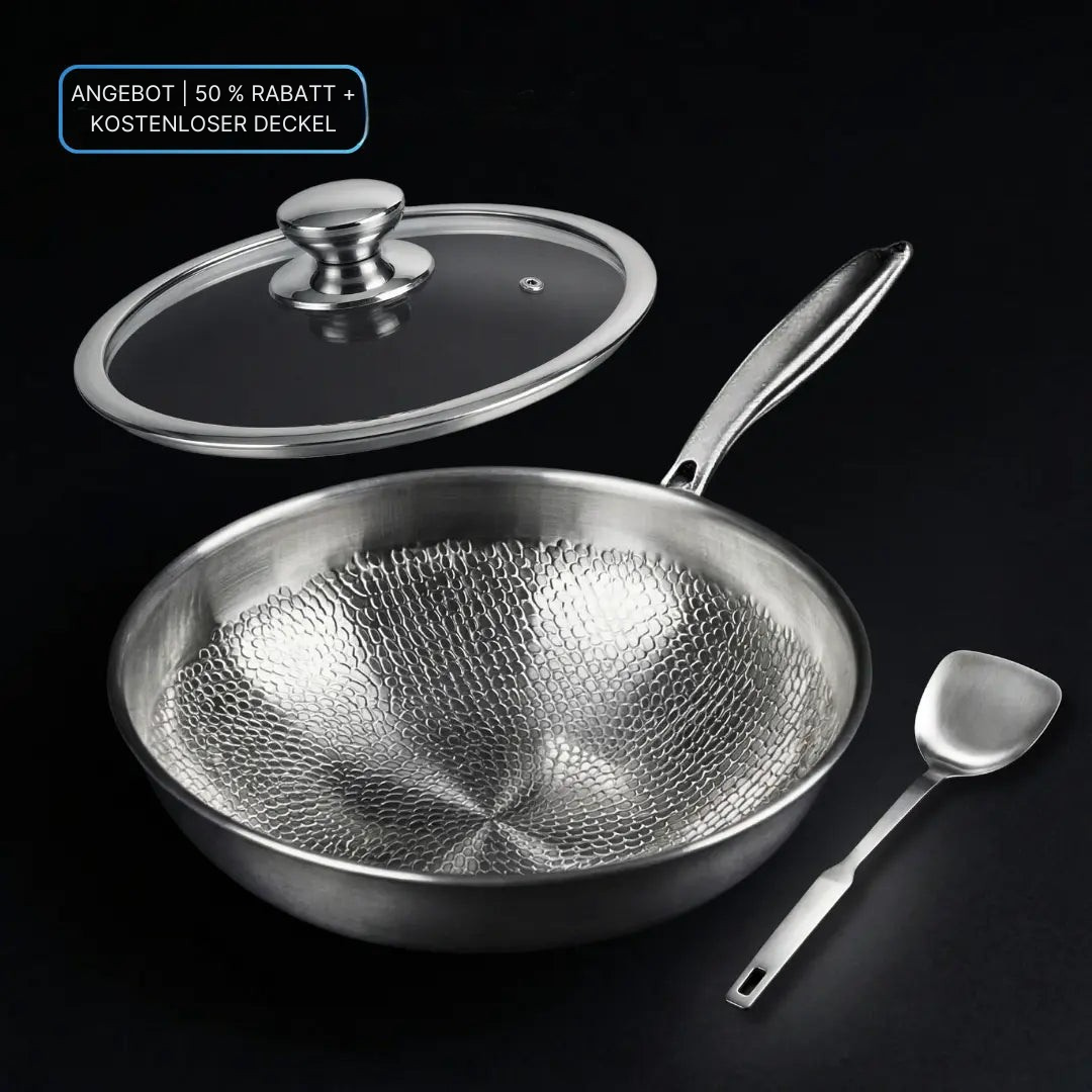 Scratch-Resistant Titanium Wok Pan (Induction Compatible)