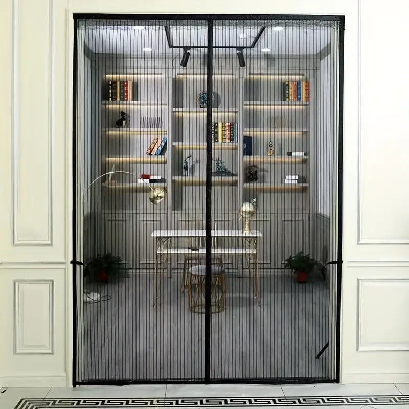 Screen Door Automatic Magnetic Closure Fine-Mesh Polyester