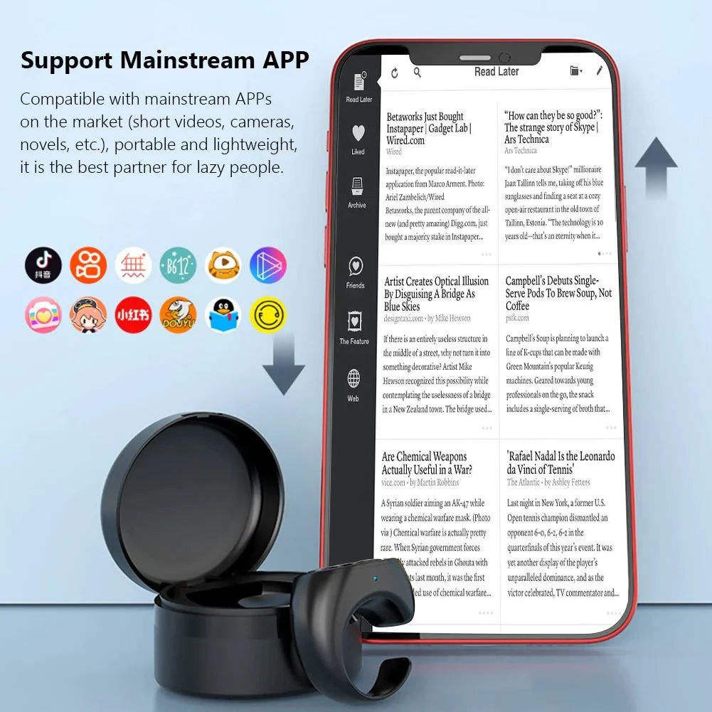 Scroll Ring Hands-Free Bluetooth USB-Rechargeable
