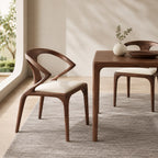 Sculpted Backrest & Slim Cushioned Dining Chair
