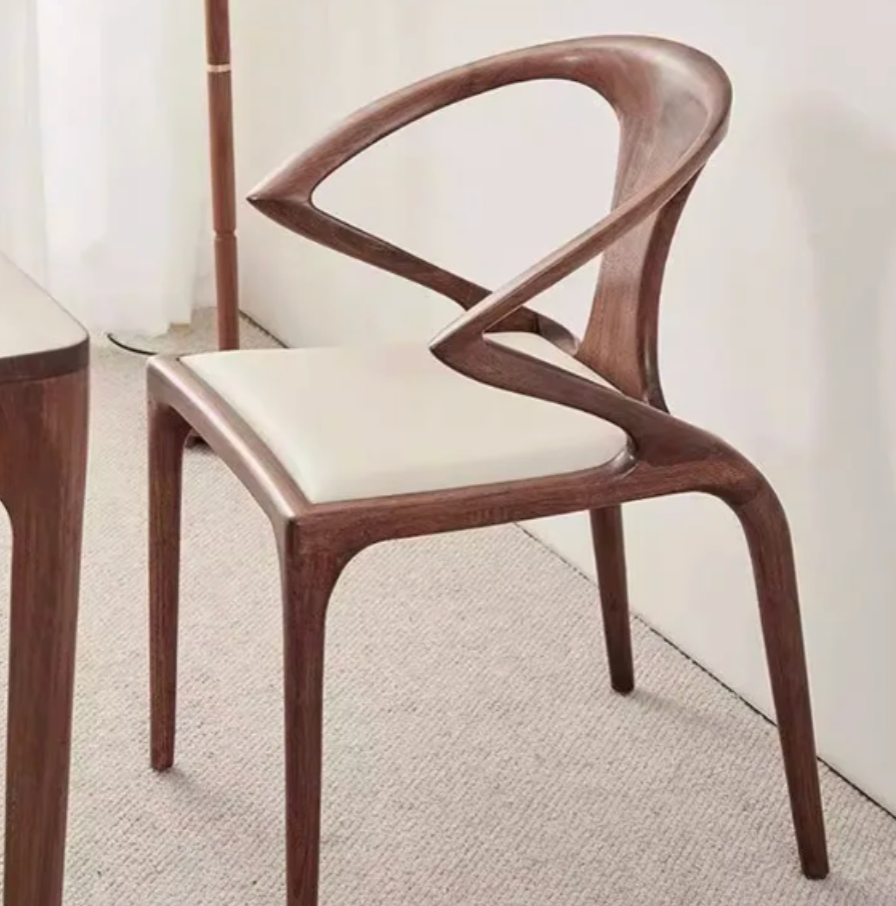 Sculpted Backrest & Slim Cushioned Dining Chair