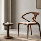 Sculpted Backrest & Slim Cushioned Dining Chair