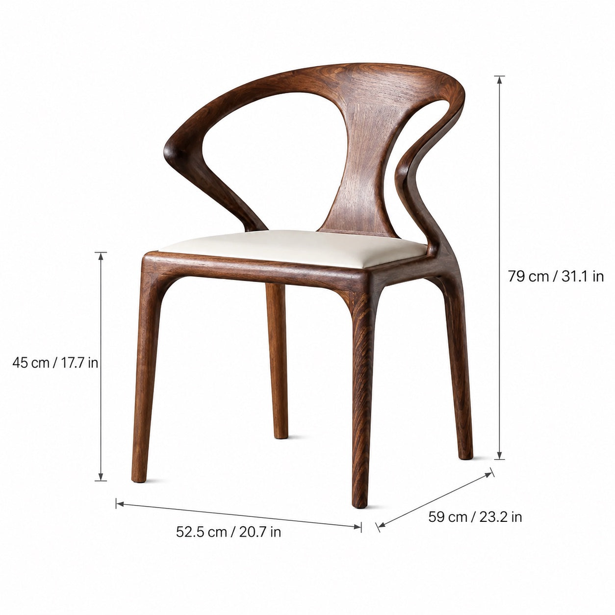 Sculpted Backrest & Slim Cushioned Dining Chair