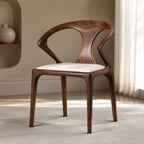 Sculpted Backrest & Slim Cushioned Dining Chair