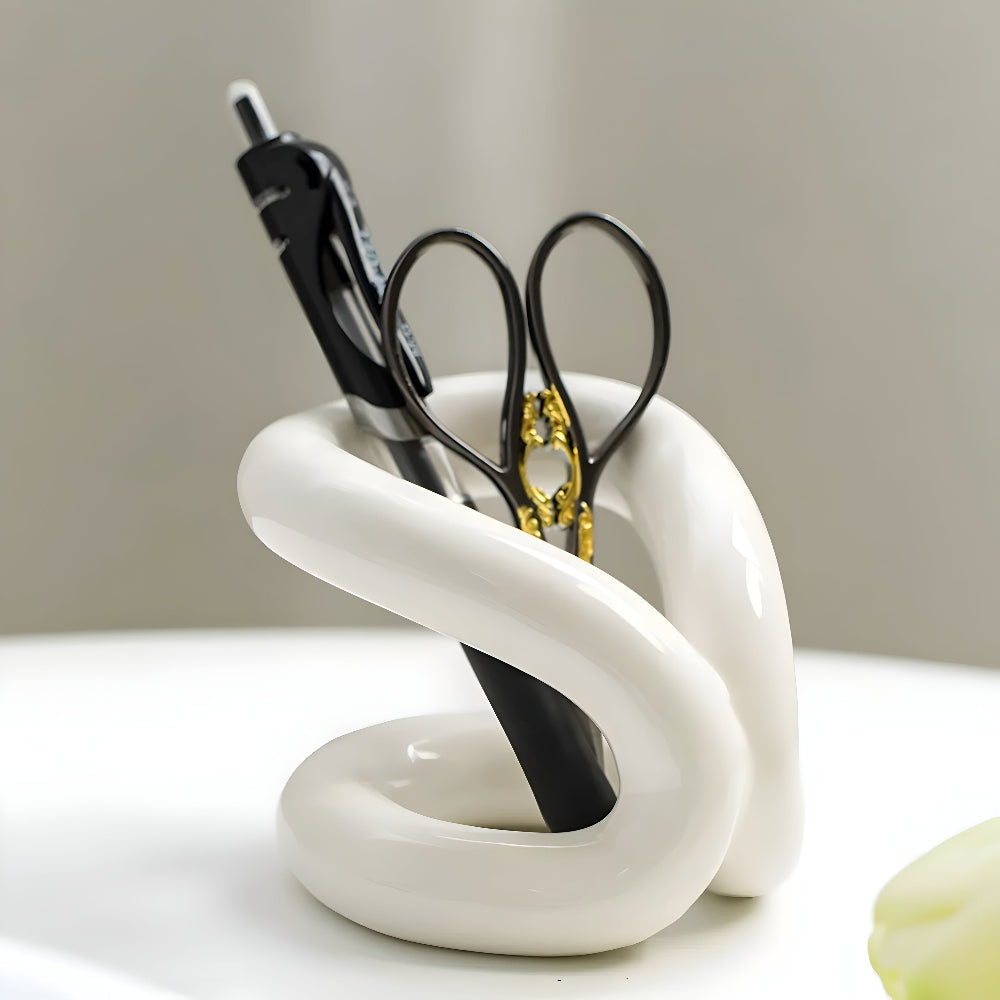 Sculpted Knot Ceramic Vanity & Desk Organizer