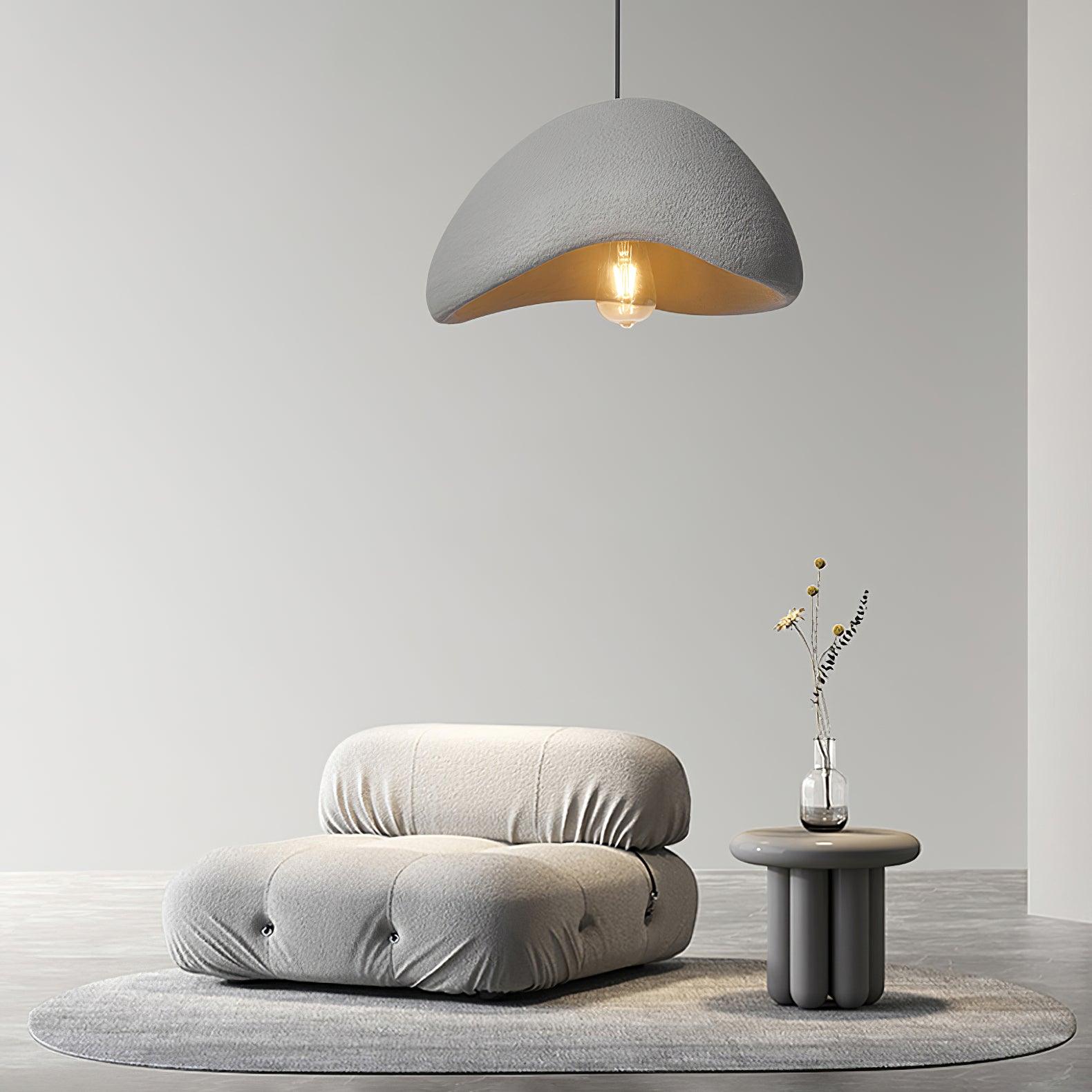Sculptural Downward-Focused Damp-Rated Pendant Light (Hardwired)