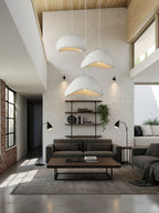 Sculptural Downward-Focused Damp-Rated Pendant Light (Hardwired)