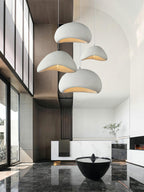 Sculptural Downward-Focused Damp-Rated Pendant Light (Hardwired)