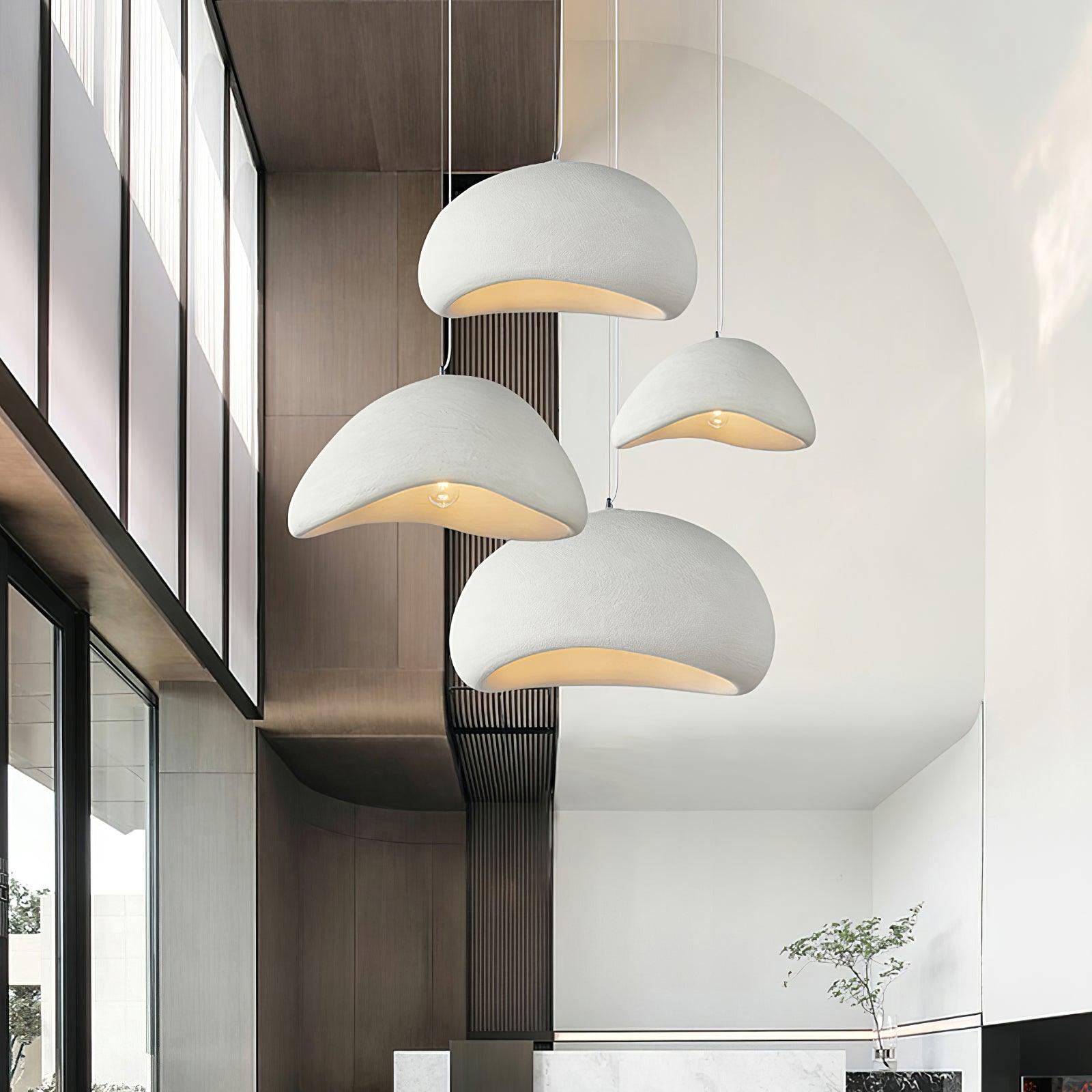 Sculptural Downward-Focused Damp-Rated Pendant Light (Hardwired)