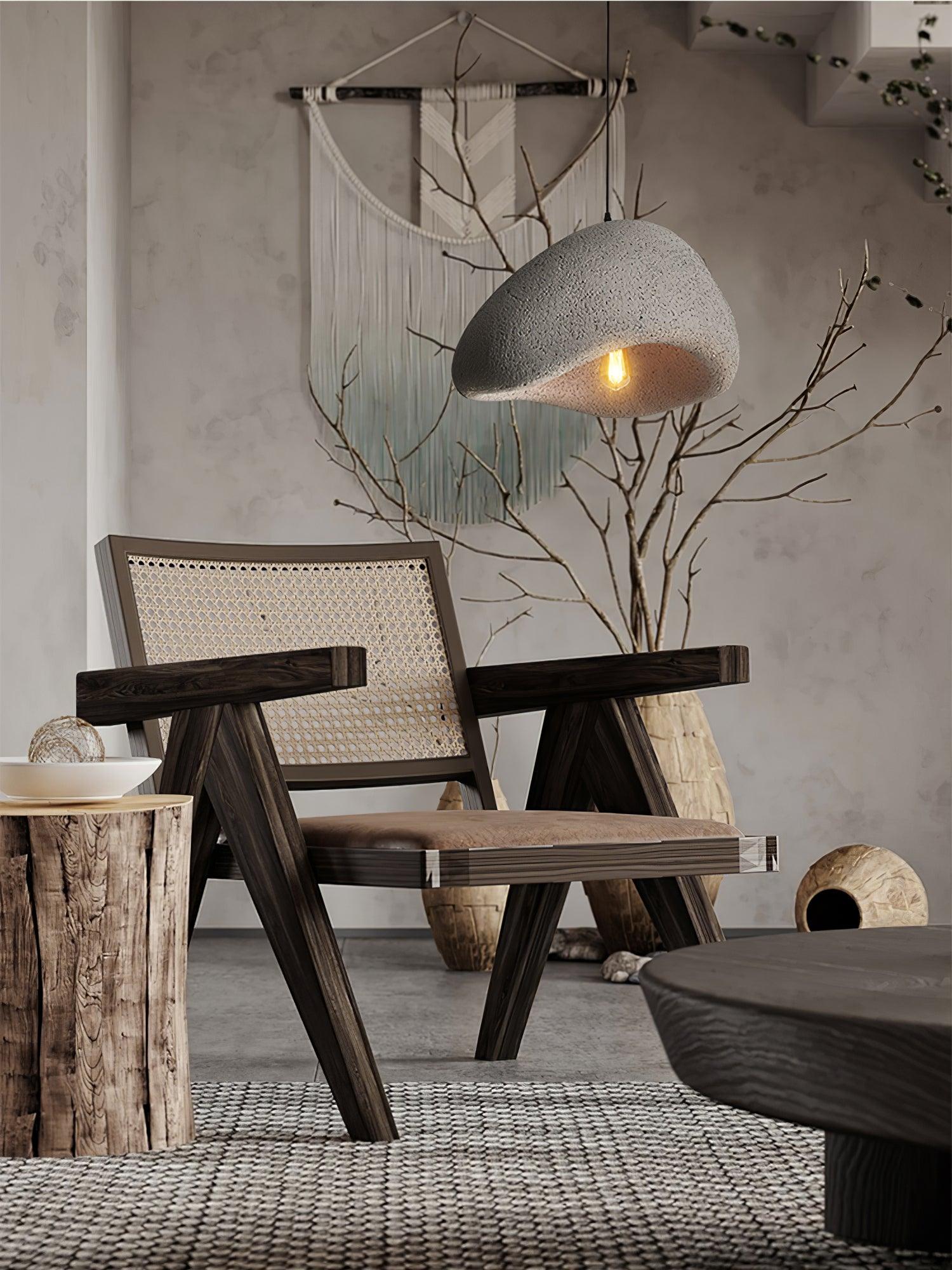Sculptural Downward-Focused Damp-Rated Pendant Light (Hardwired)